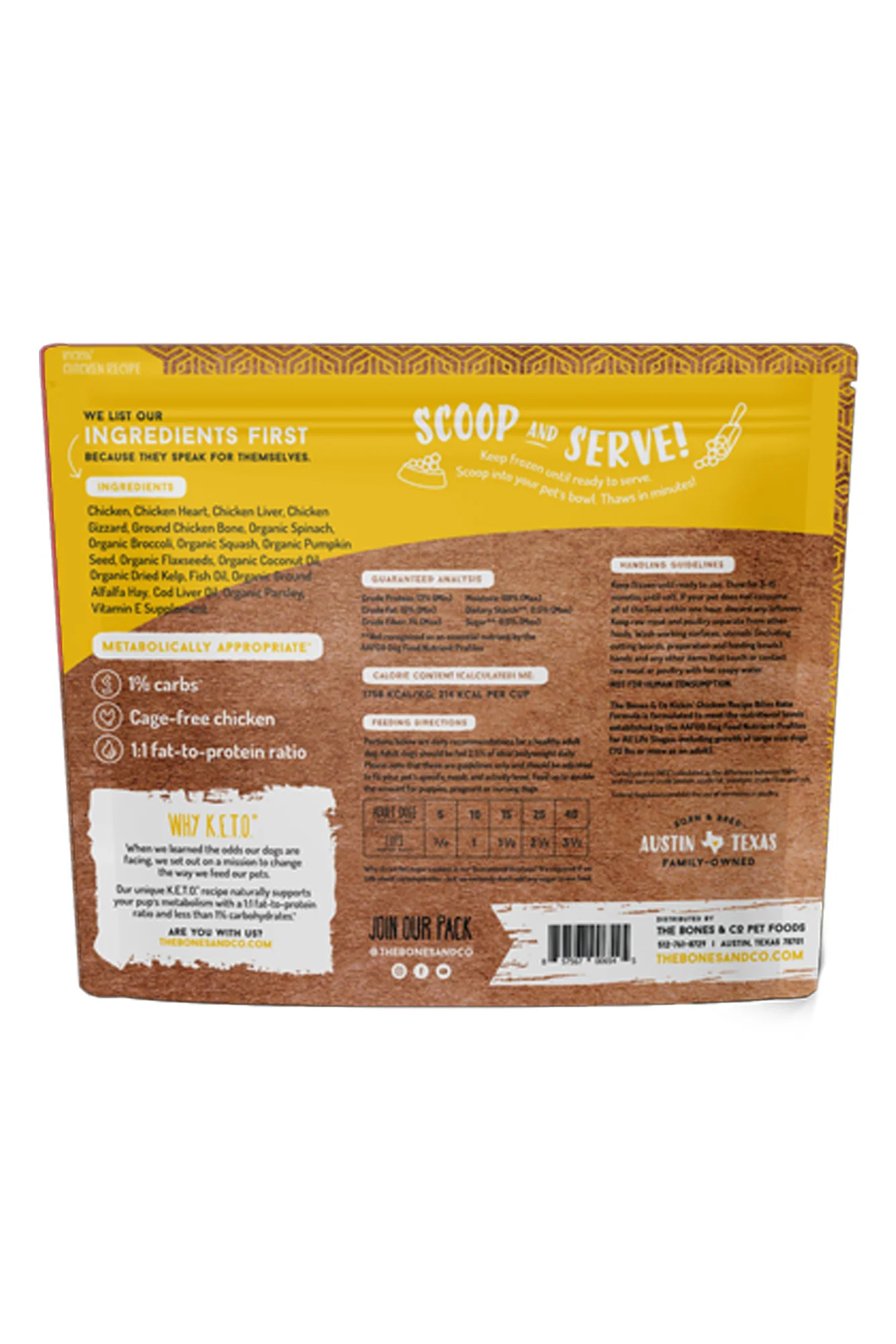 Bones and Co. Kickin' Chicken Bites Frozen Raw Dog Food - Image 2
