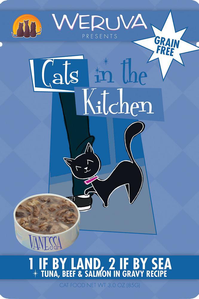 Cats in the Kitchen 1 If By Land, 2 If By Sea in Gravy Wet Cat Food Pouch