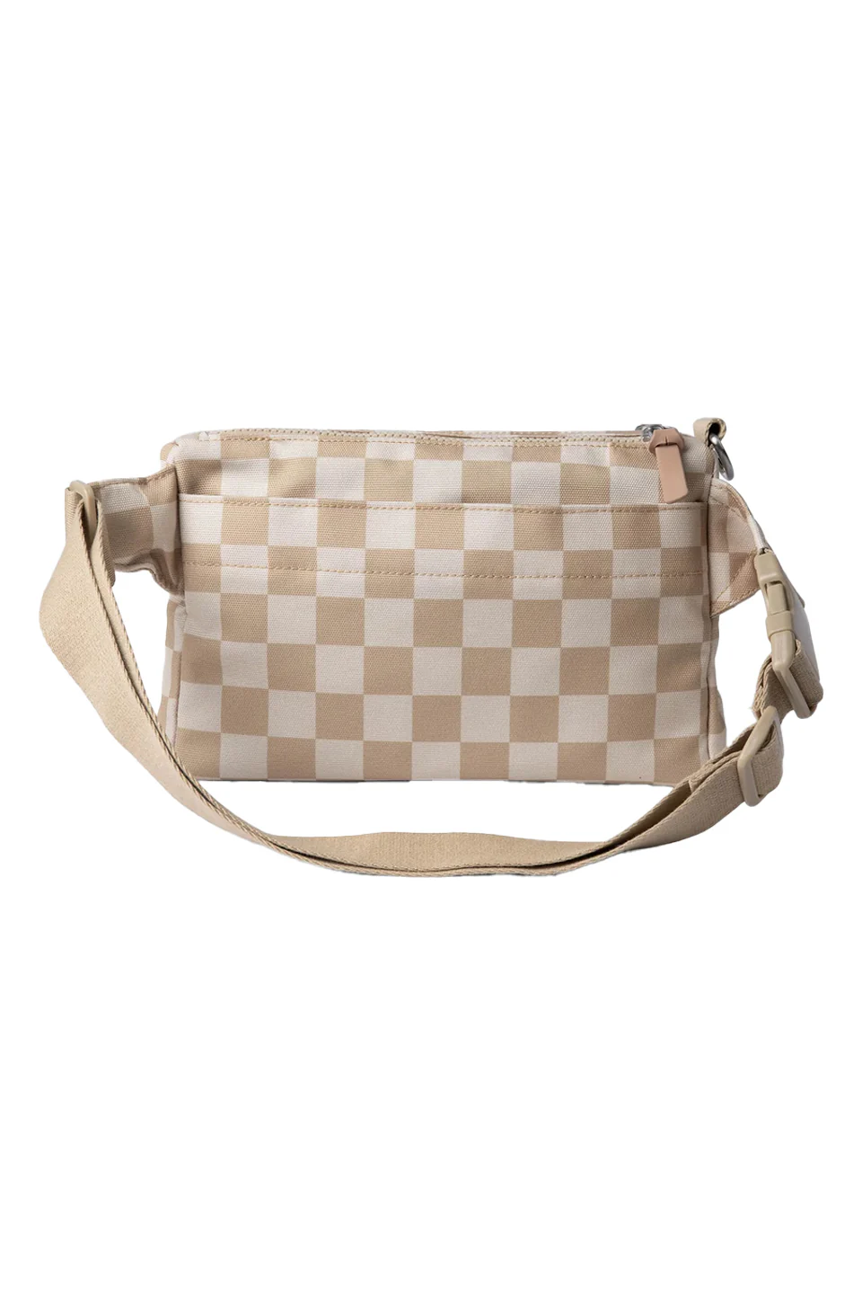 Cleverpup Dog Walk and Train Tan Checkerboard Sling Bag - Image 2