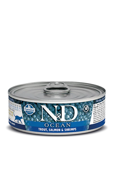 Farmina N&D Ocean Trout, Salmon, and Shrimp Stew Wet Cat Food