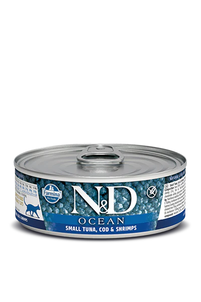 Farmina N&D Ocean Tuna, Cod, and Shrimp Stew Wet Cat Food