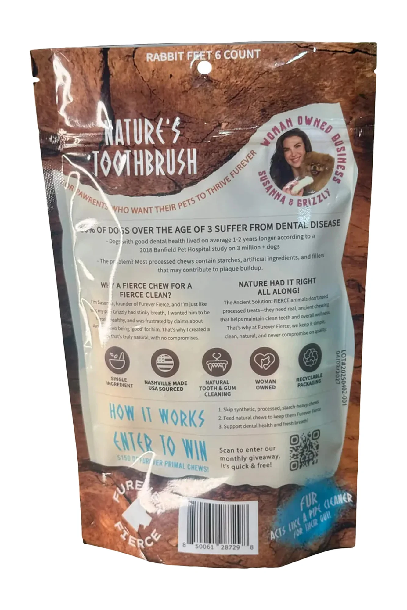 Furever Fierce Rabbit Feet Freeze-Dried Dog Treats - Image 2