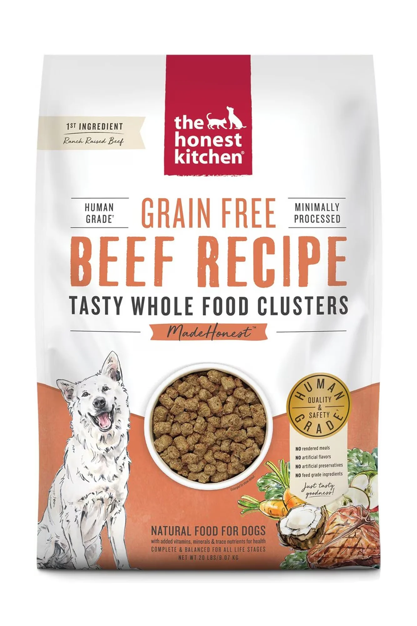 The Honest Kitchen Whole Food Grain-Free Beef Clusters Dry Dog Food