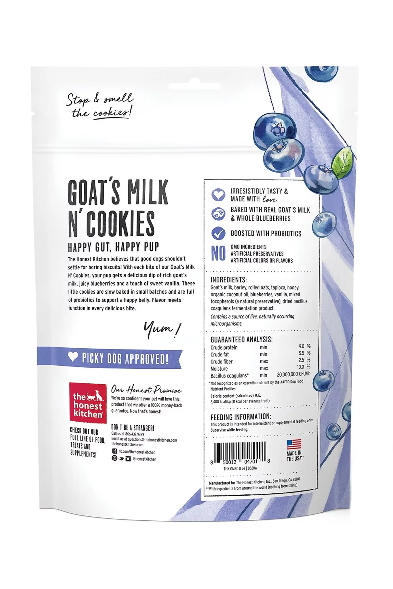 The Honest Kitchen Goat's Milk N' Cookies Blueberries and Vanilla Dog Treats - Image 2