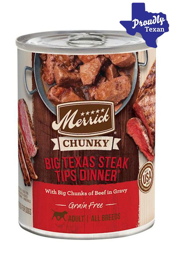 Merrick Chunky Big Texas Steak Tips Dinner in Gravy Wet Dog Food
