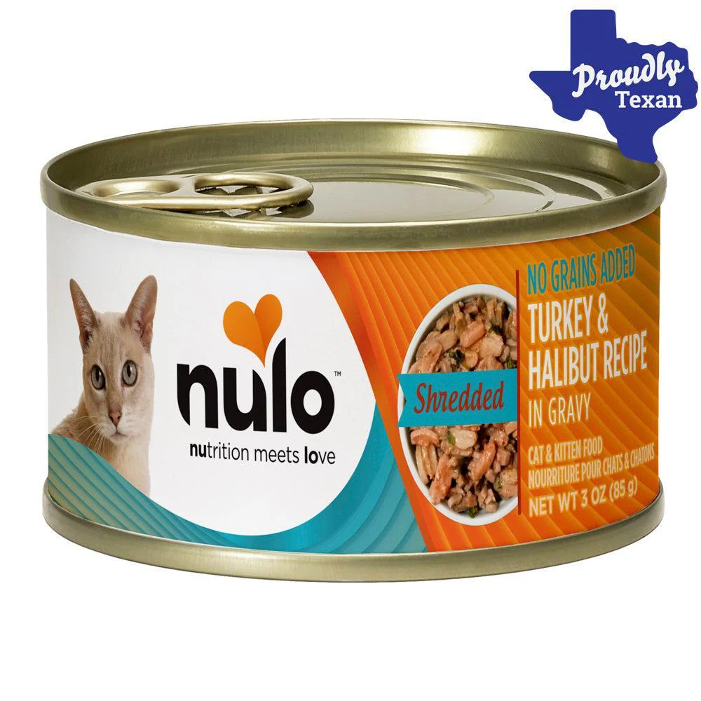 Nulo Shredded Turkey and Halibut in Gravy Wet Cat Food