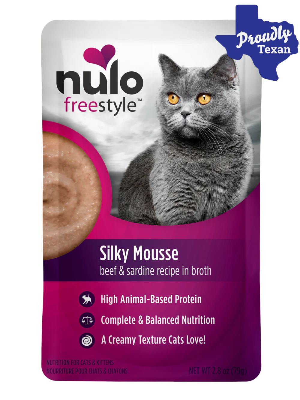 Nulo Freestyle Silky Mousse Beef and Sardine Wet Cat Food Pouch