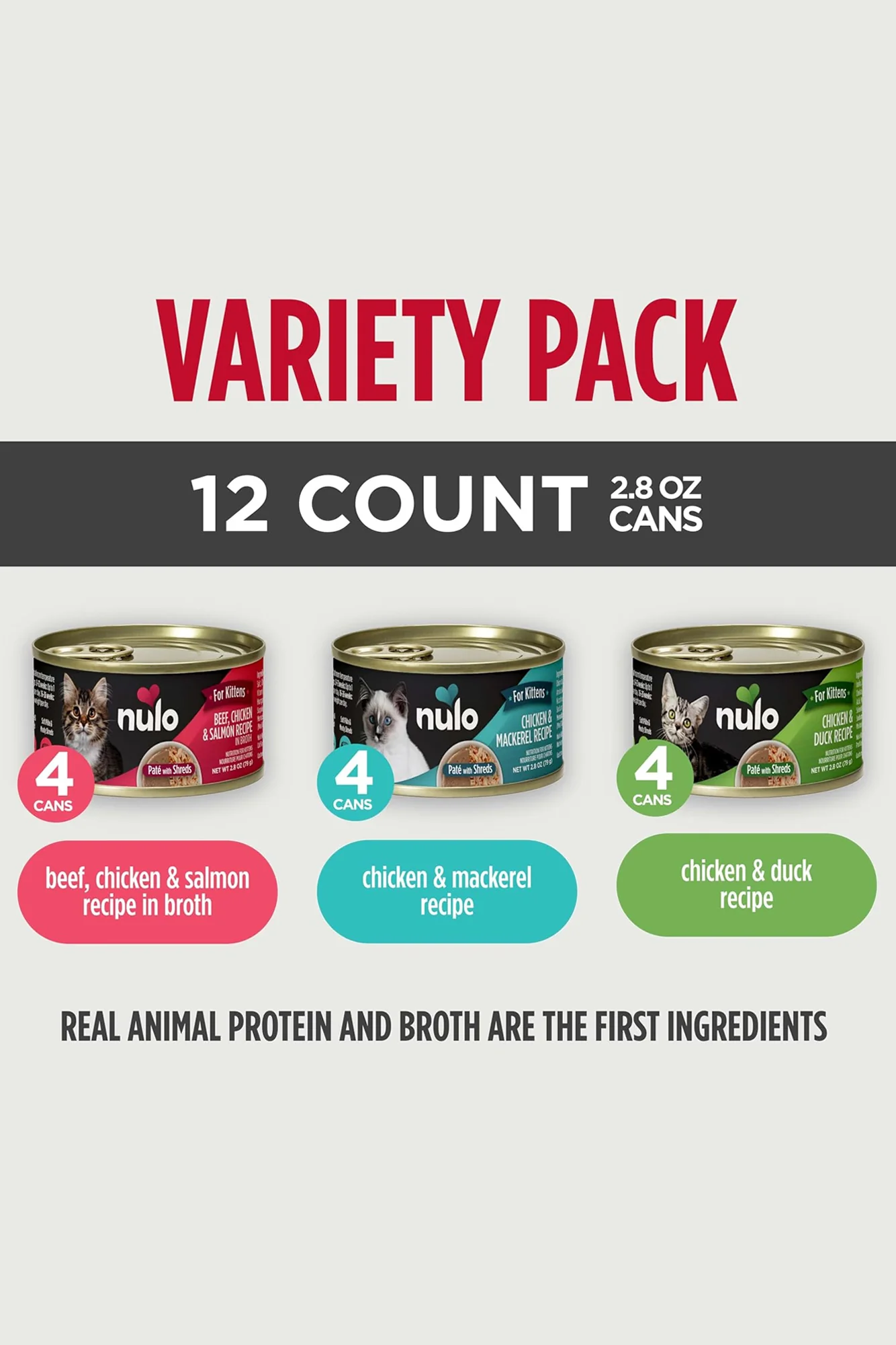 Nulo Kitten Pate with Shreds Variety Pack Wet Cat Food - Image 3