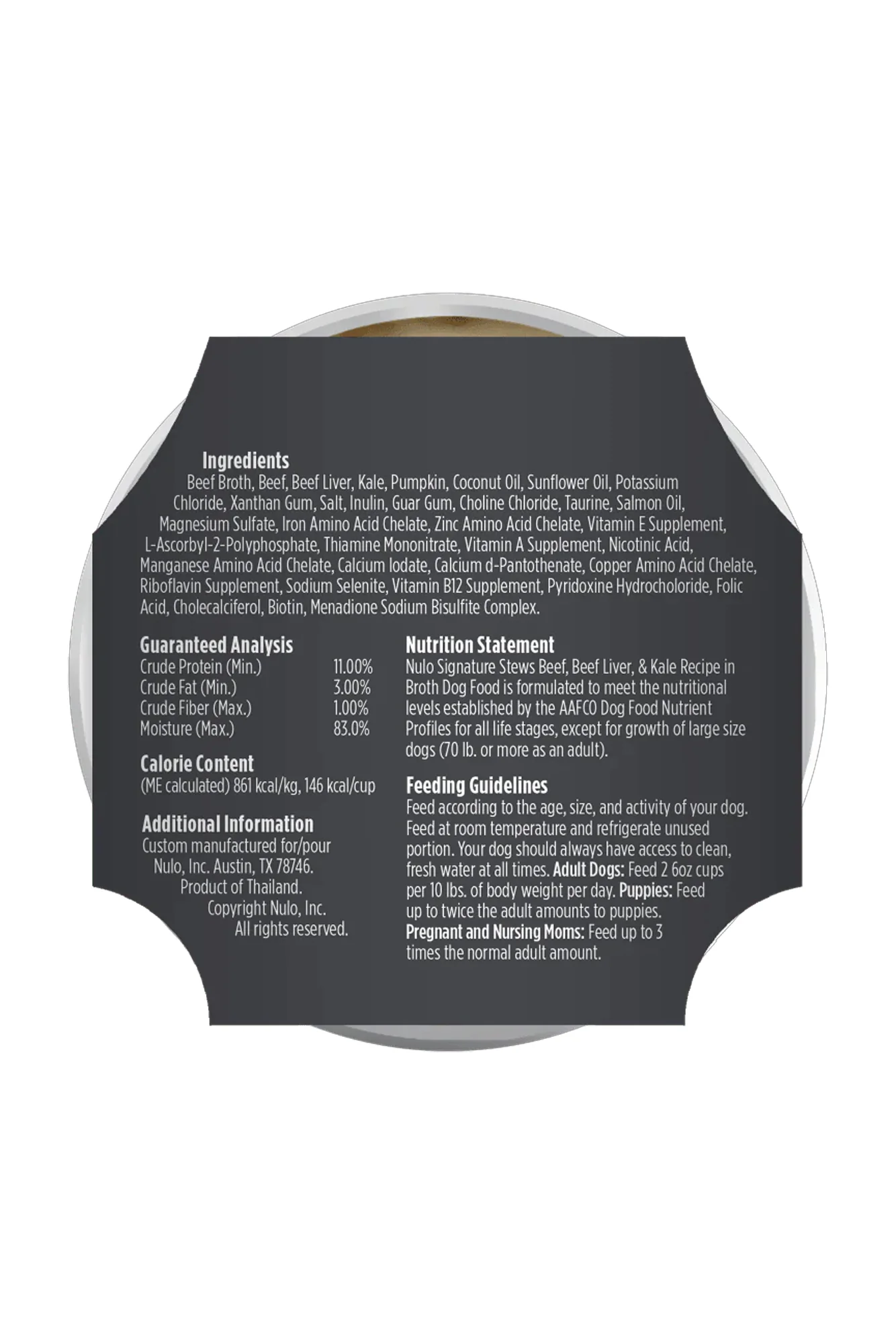 Nulo Signature Stew Small Breed Beef, Beef Liver, and Kale Dog Food Cup - Image 2