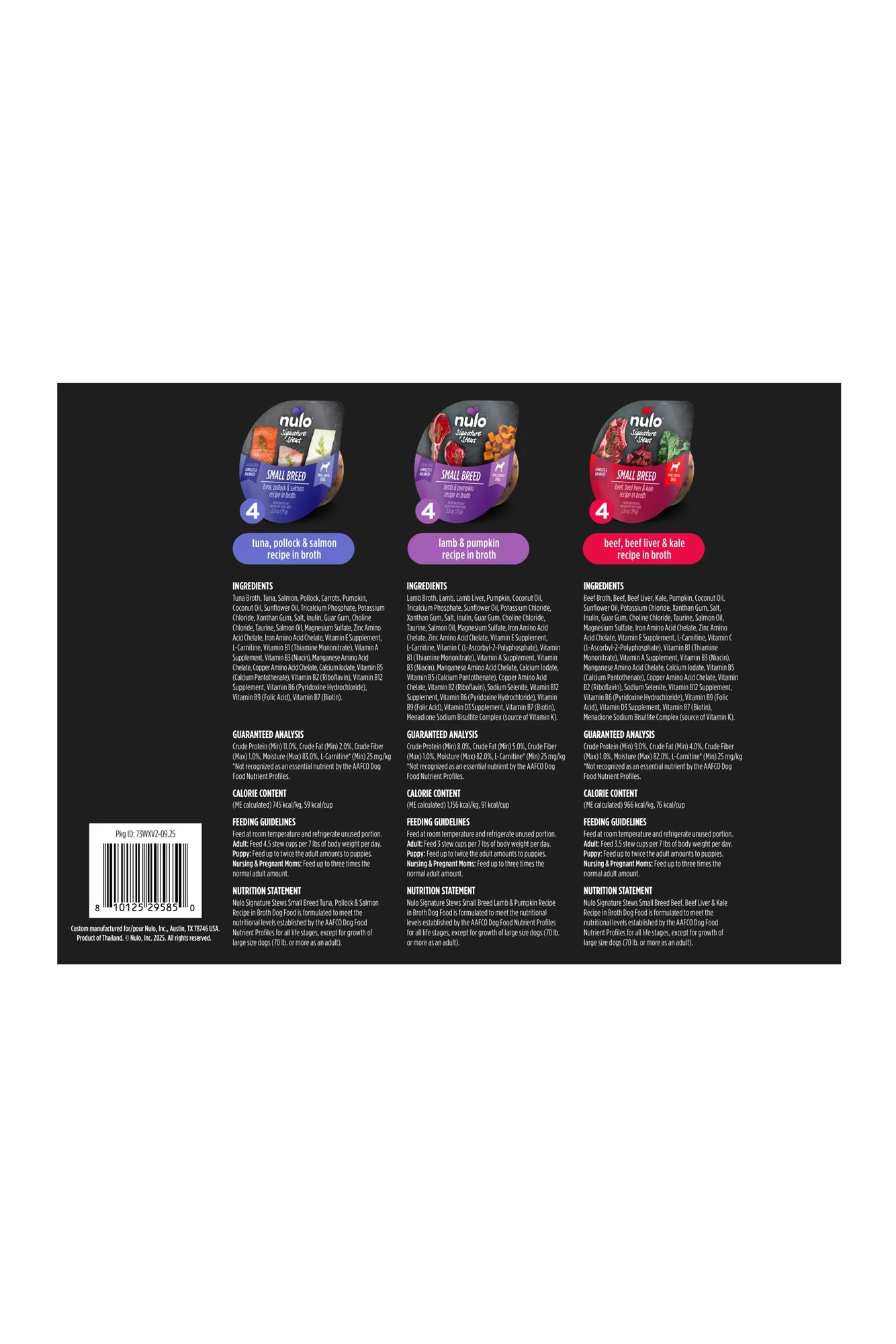 Nulo Signature Stew Small Breed Tuna, Lamb, and Beef Variety Pack Dog Food Cups - Image 2