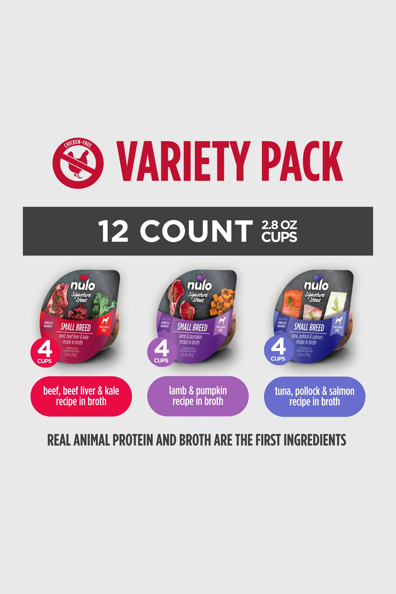 Nulo Signature Stew Small Breed Tuna, Lamb, and Beef Variety Pack Dog Food Cups - Image 3
