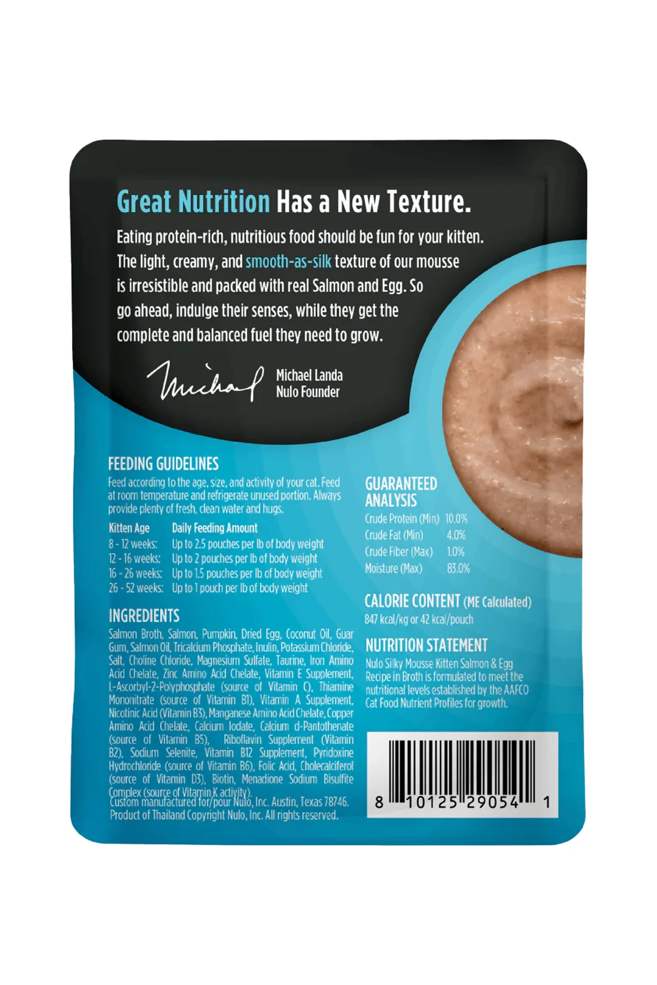 Nulo Kitten Silky Mousse Salmon and Egg Kitten Food Pouch - Image 2