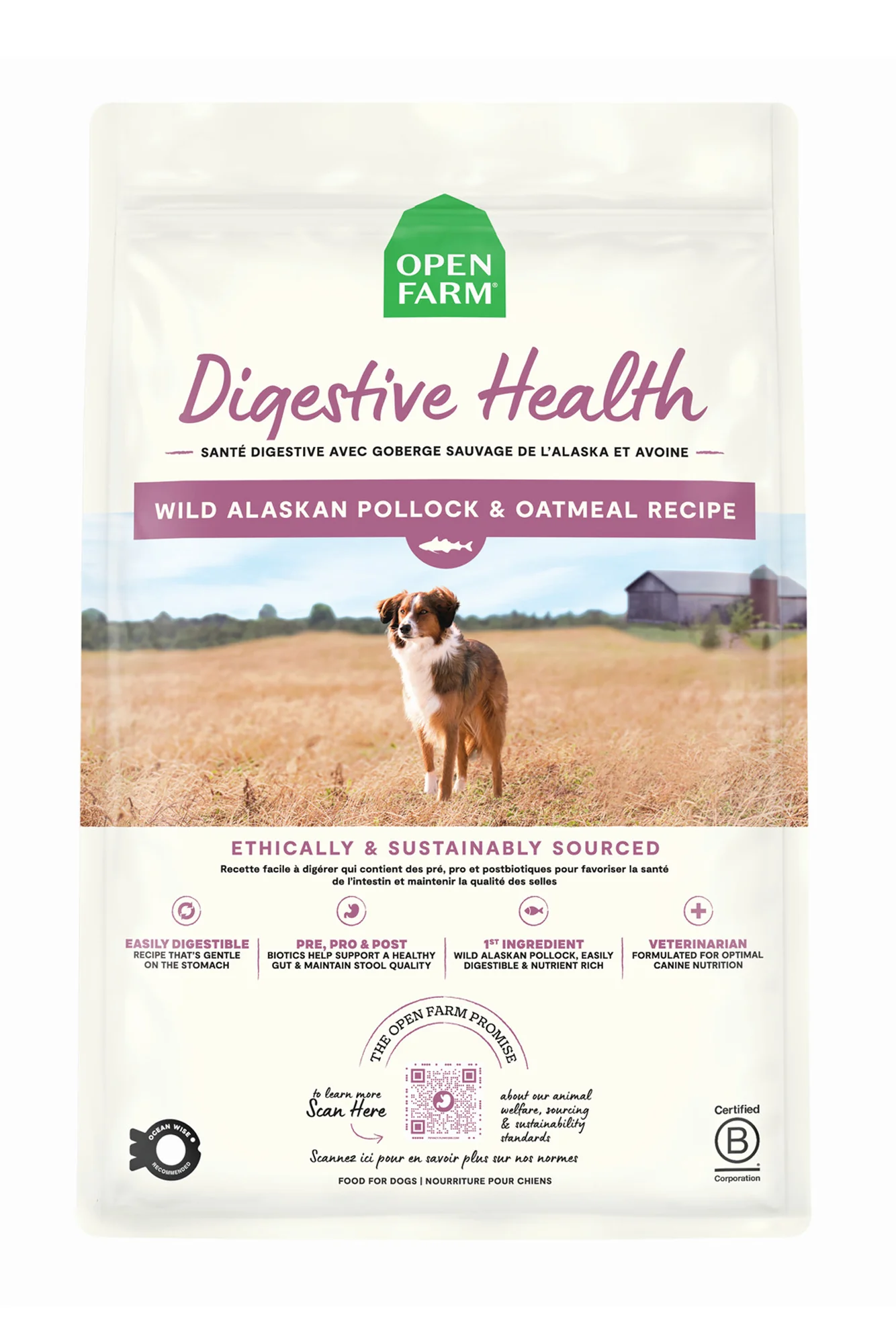 Open Farm Digestive Health Pollock and Oatmeal Dry Dog Food