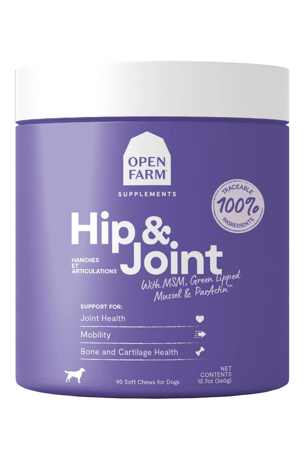 Open Farm Hip and Joint Chews Dog Supplements - Container