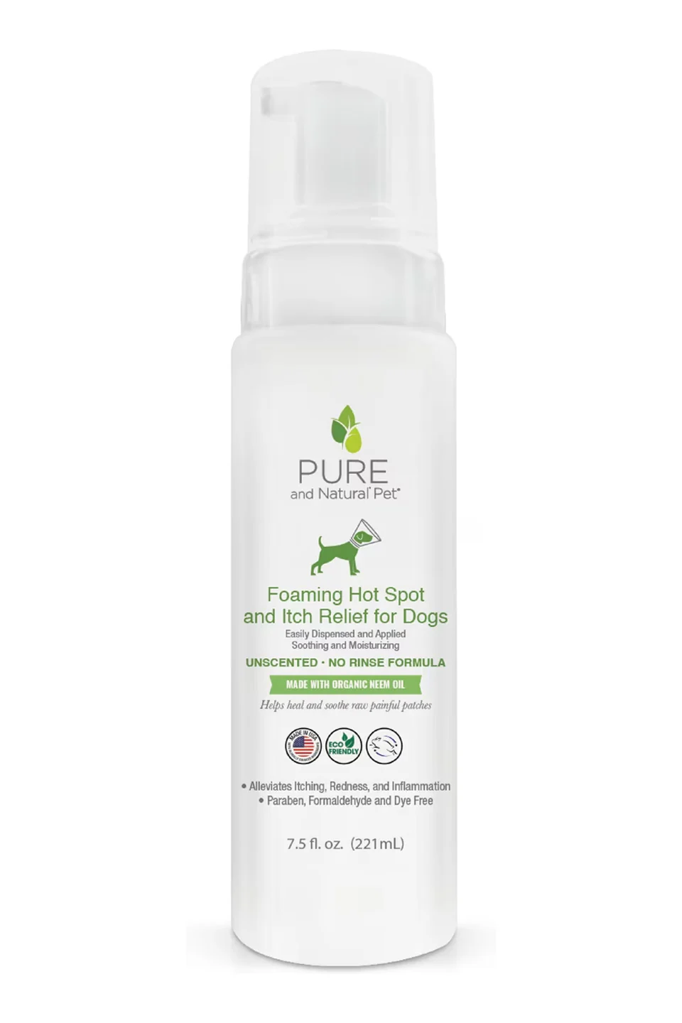 Pure and Natural Foaming Hot Spot and Itch Relief for Dogs