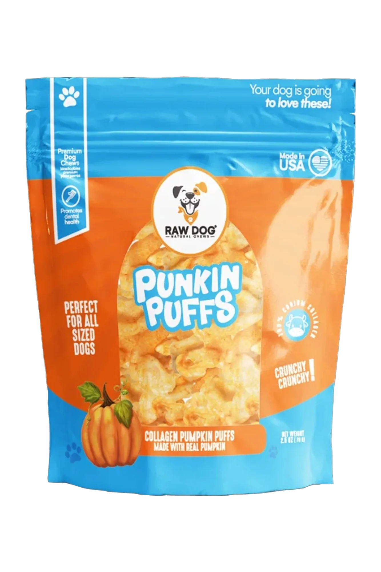 Raw Dog Beef Collagen Punkin Puffs Dog Treats