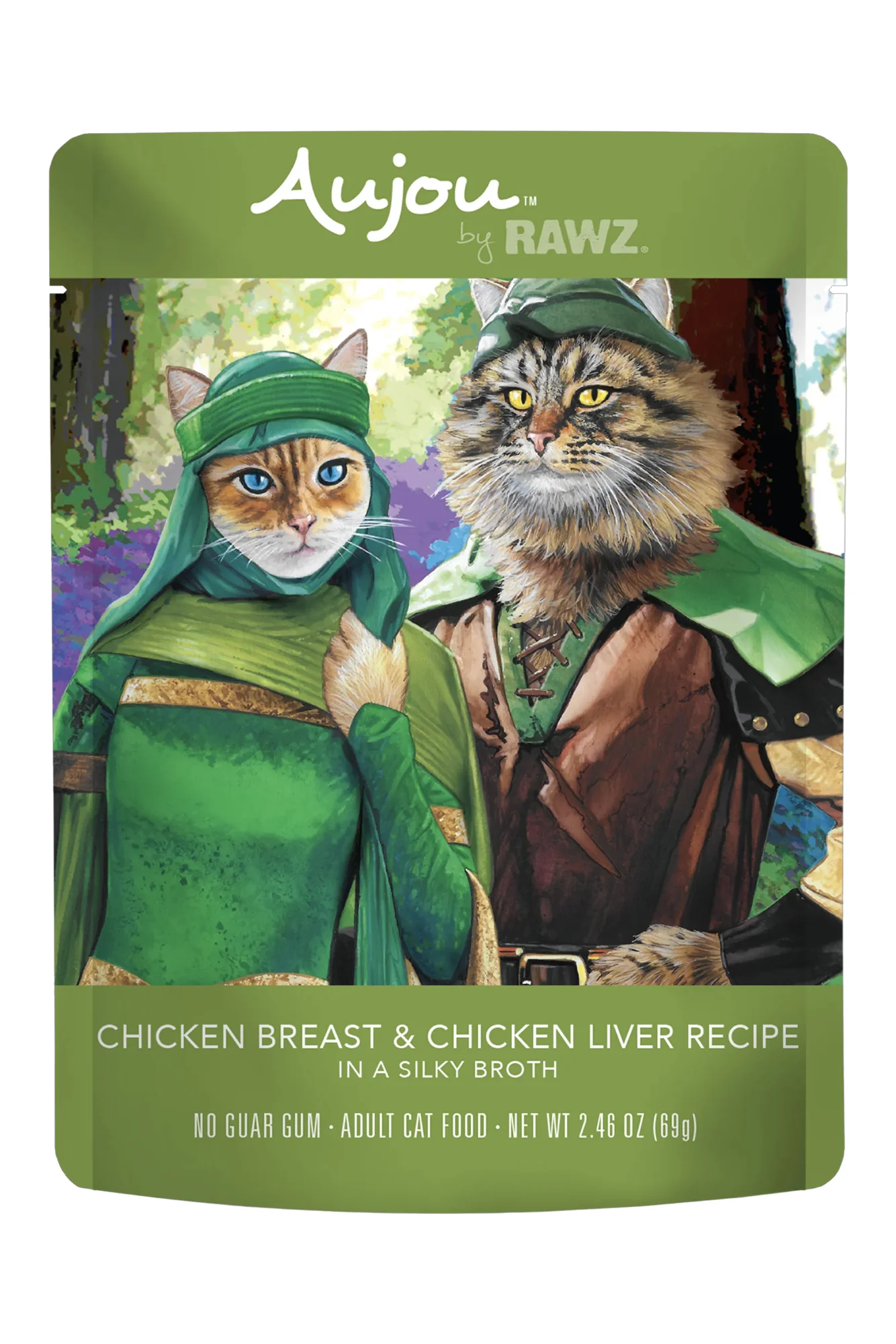 Rawz Aujou Chicken Breast and Chicken Liver Wet Cat Food Pouch