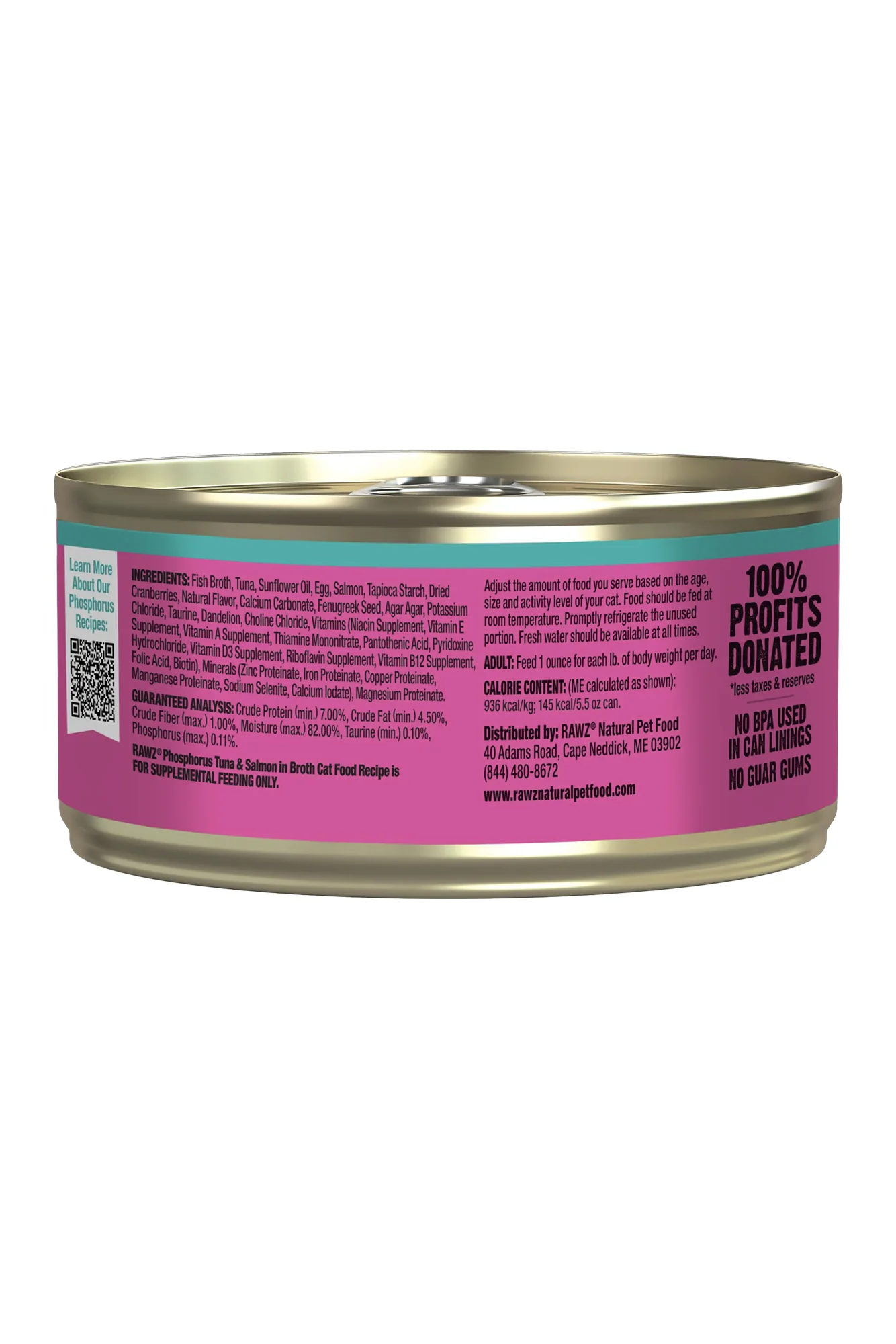 Rawz Low Phosphorus Tuna and Salmon Pate Wet Cat Food - Image 2