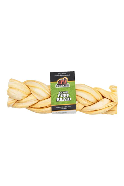 Redbarn Beef Esophagus Puff Braid Dog Chew