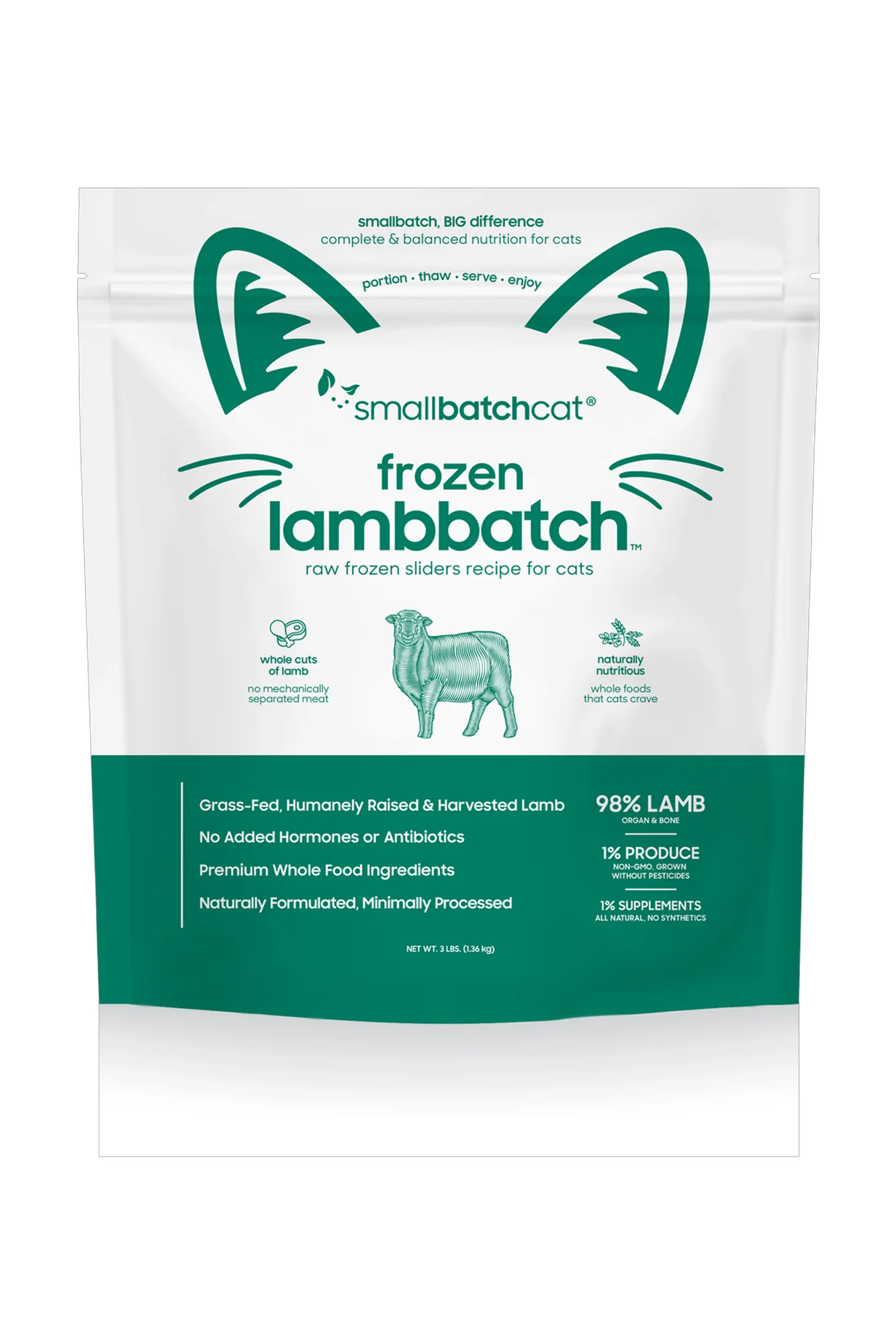 Small Batch Lamb Frozen Raw Cat Food
