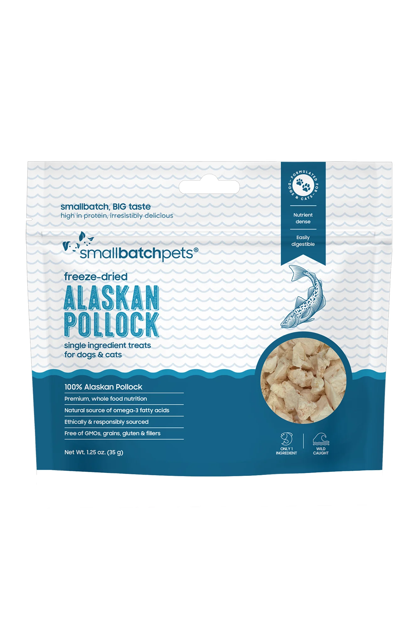 Small Batch Alaskan Pollock Freeze-Dried Dog and Cat Treats