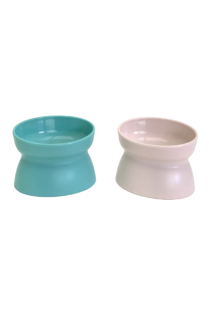 Sportpet Kitty City Pastel Raised Cat Bowl Set