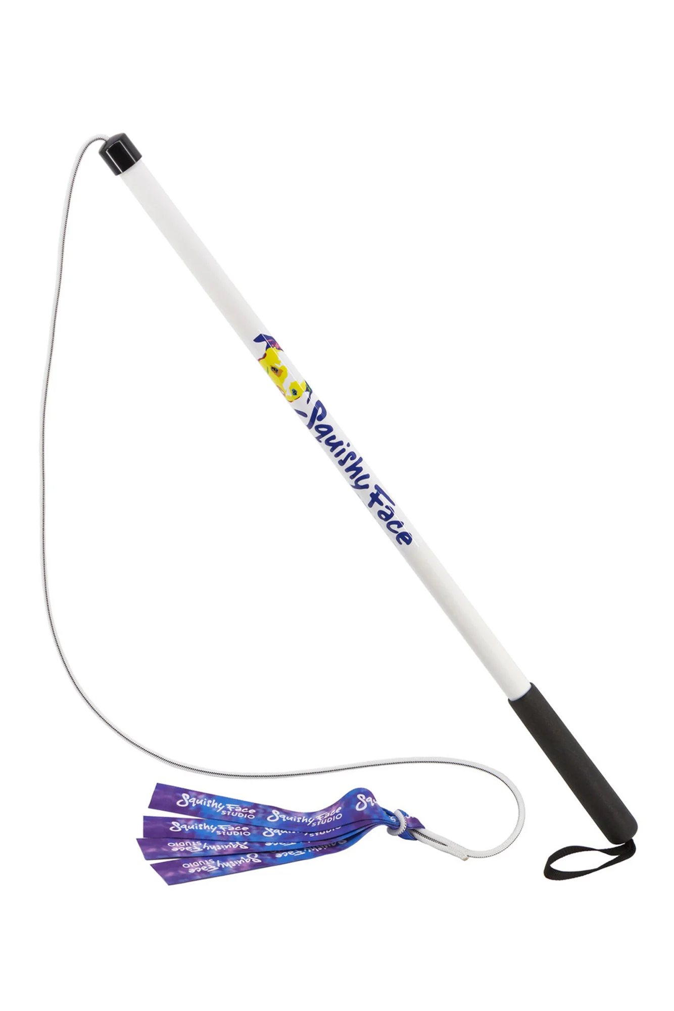 Squishy Face Blue and Purple Flirt Pole V2 with Squeaker