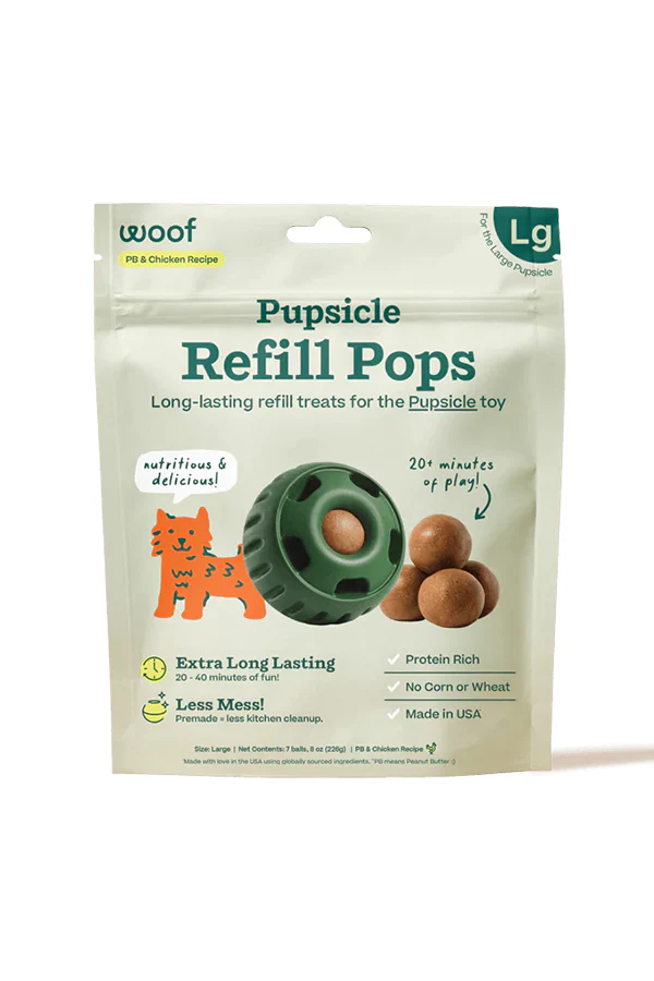 Woof Pupsicle Chicken and Peanut Butter Refill Pops Dog Toy